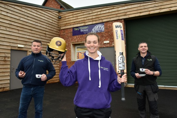 Eve Jones is pictured with Adrian Dratwinski and Shaun Bond of Tilley Green Coffee