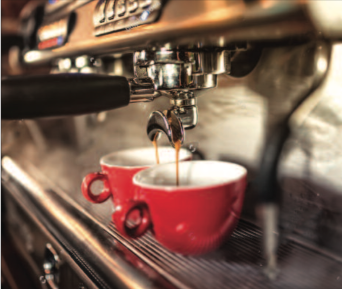 coffee machine pouring