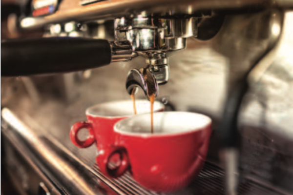 coffee machine pouring